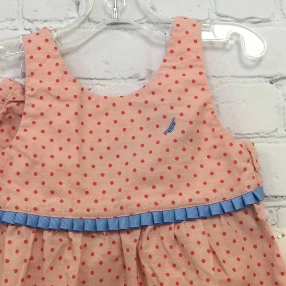 Nautica 2Pc Pink Polka Dot Summer Dress size 12M - Picture 4 of 8